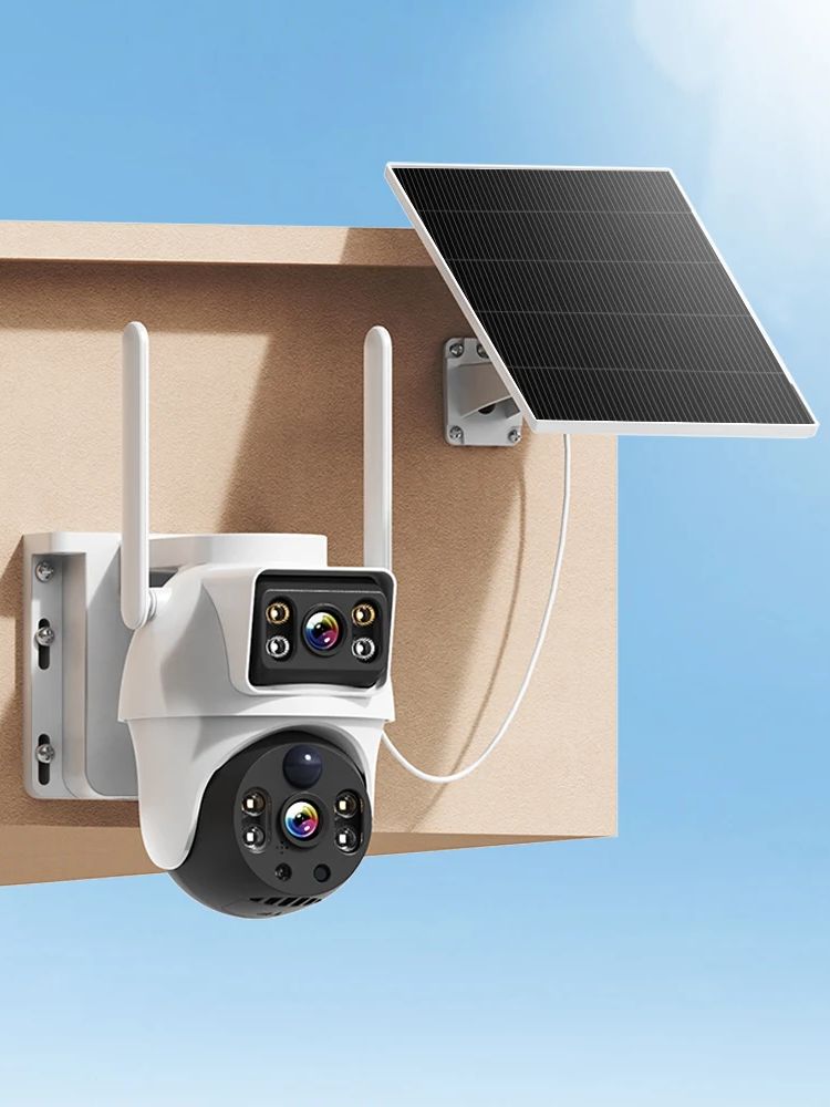 Smart Home Battery Camera - WiFi Solar Camera Dual Lenses Outdoor