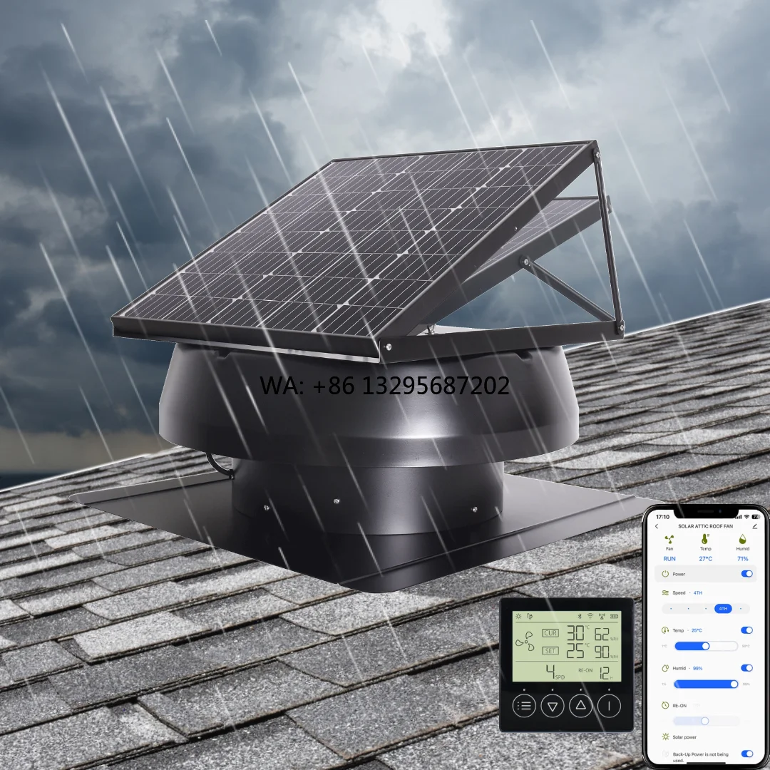 Smart Home Ventilation - 25-60W Solar Powered Attic Roof Ventilation