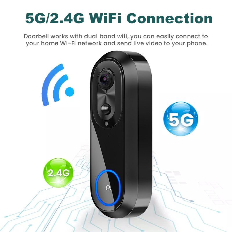 5G 2.4G WiFi Video Doorbell 10 - Smart Home Battery Camera avaliação e preço