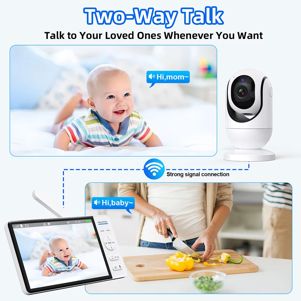 7.0'' Video Baby Monitor 720P  - Smart Home Battery Camera avaliação e preço
