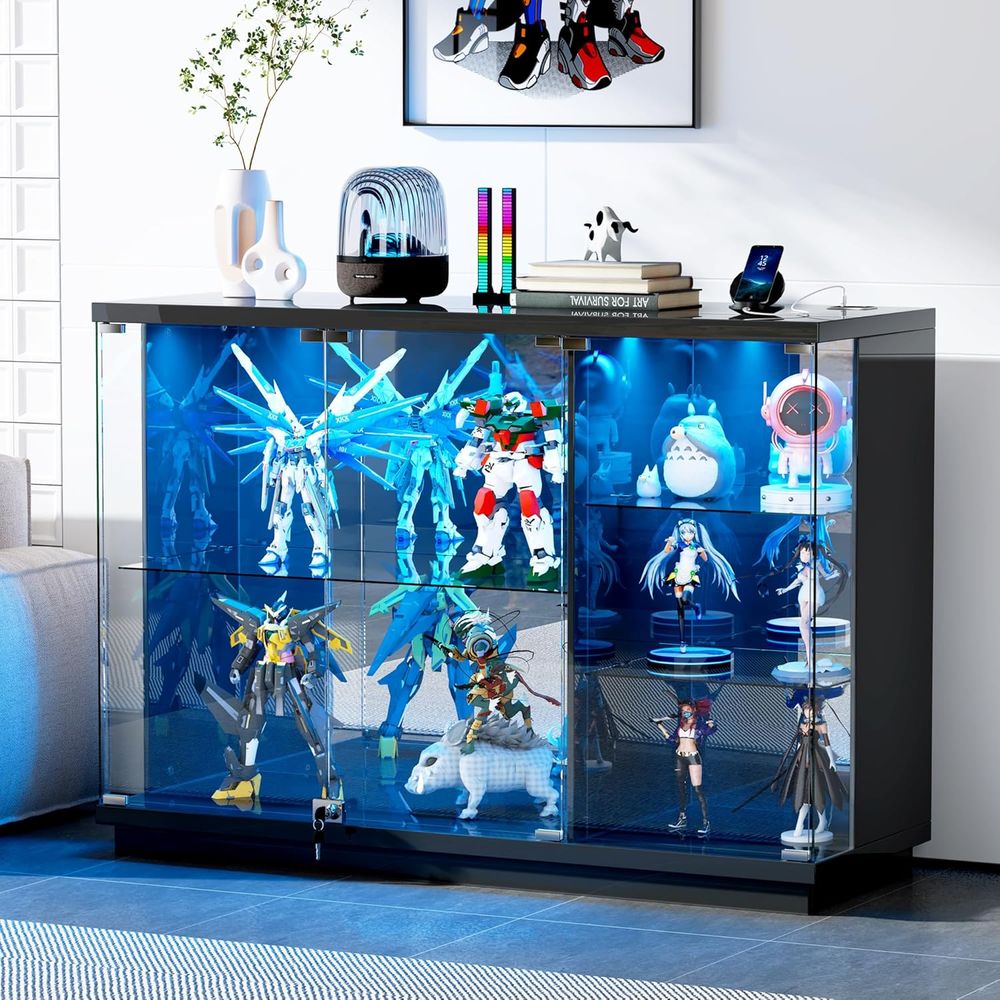 Glass Display Cabinet with Loc - Motion Sensor Light avaliação e preço