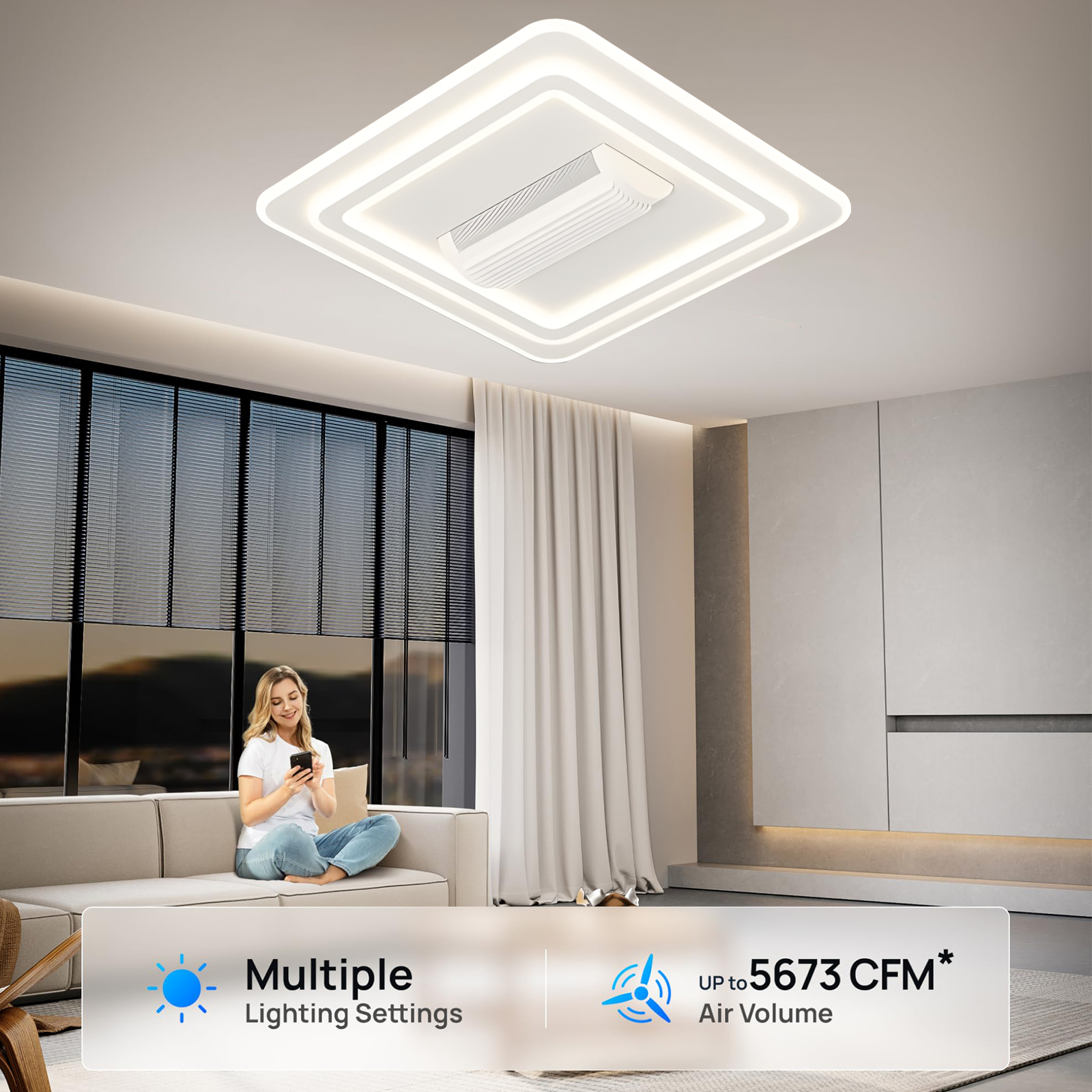 Modern Ceiling Fan with Light  - Smart Home Ventilation avaliação e preço