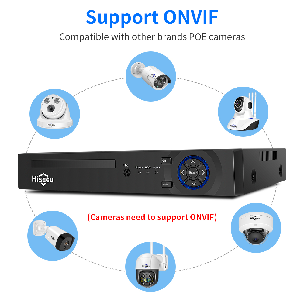 Hiseeu 4CH 10CH 16CH 4K 8MP 5M - Security Ip Camera avaliação e preço