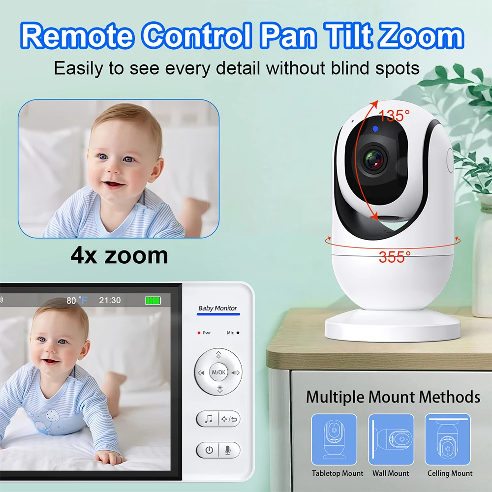 No WiFi 7 Inch Baby Monitor 2- - Smart Home Battery Camera avaliação e preço
