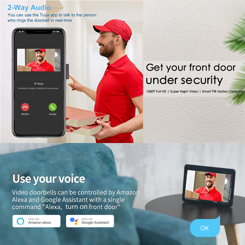 Tuya Smart 1080P Doorbell Came - Smart Home Battery Camera avaliação e preço