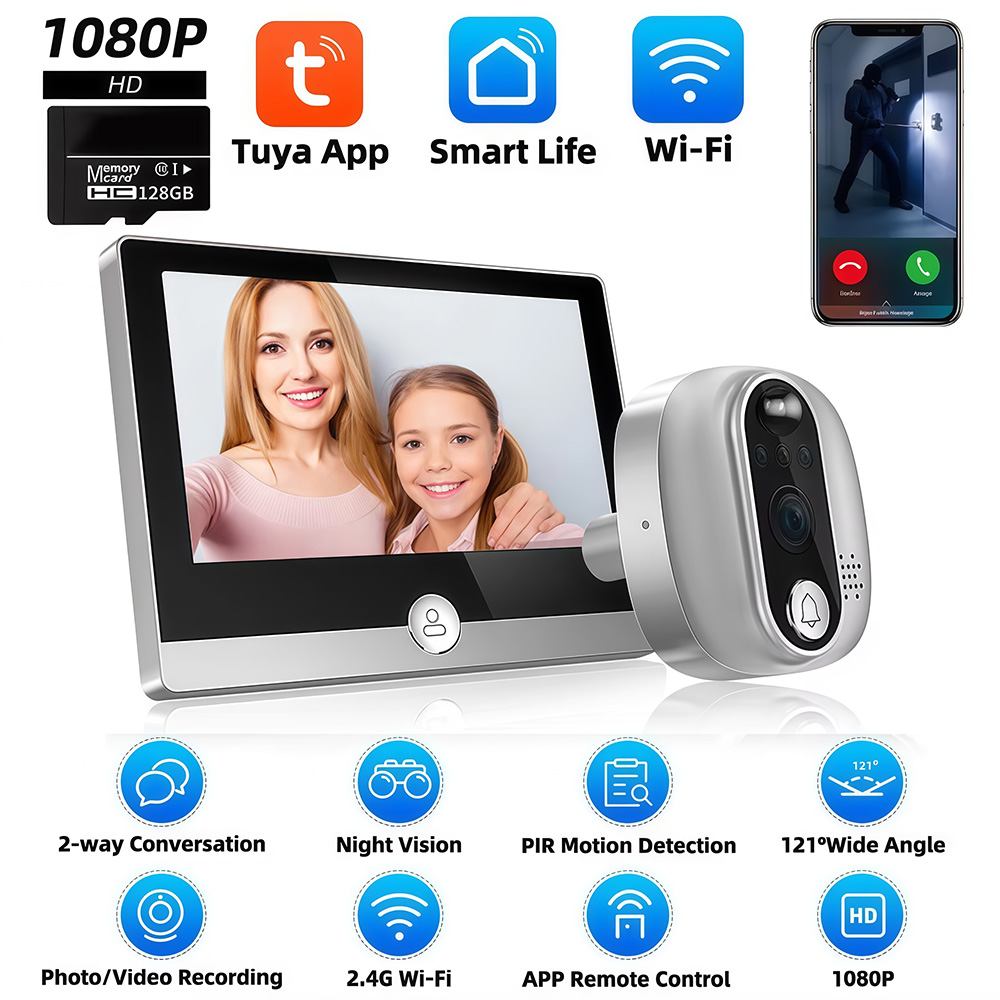 Tuya 1080P WiFi Door Bell Came - Smart Home Battery Camera avaliação e preço