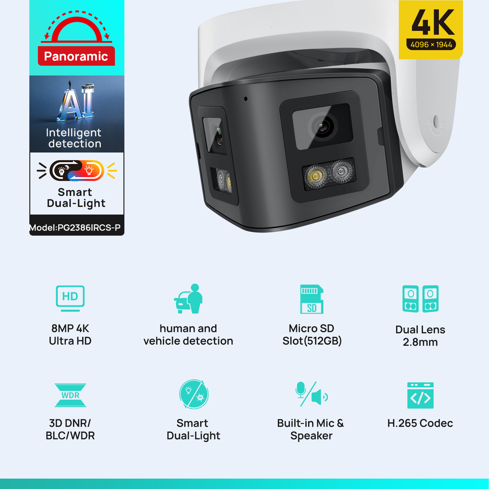 Vikylin 8MP Panoramic Smart Du - Smart Home Hikvision avaliação e preço
