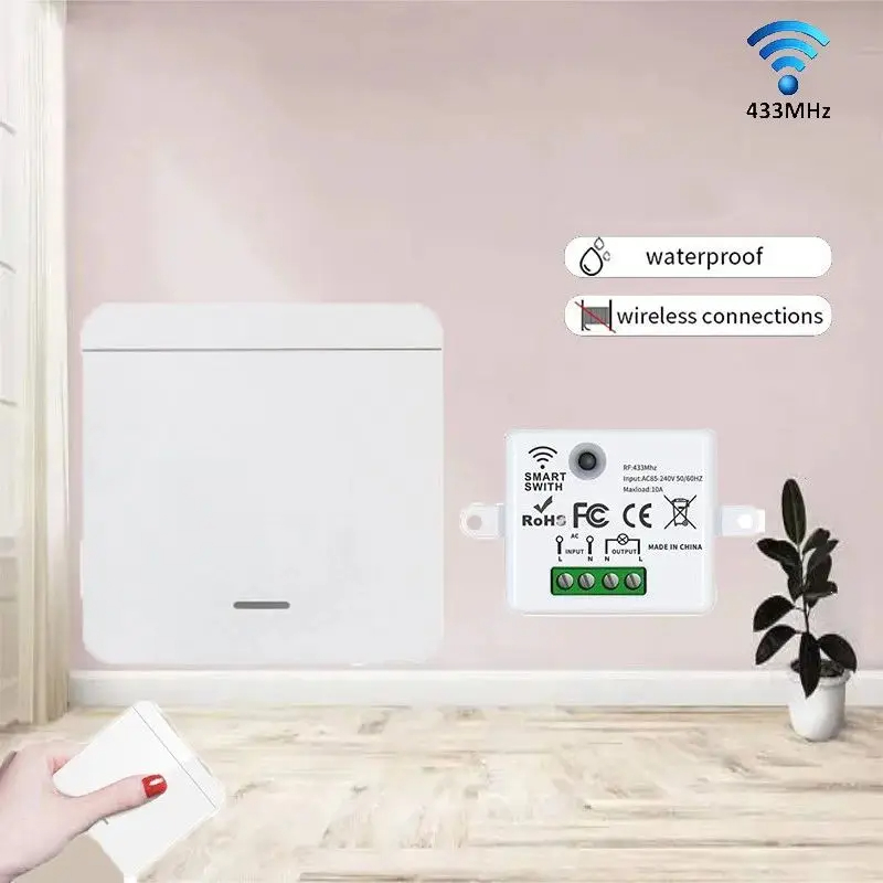 RF 433MHz Wireless Wall Switch - Smart Home Ventilation avaliação e preço