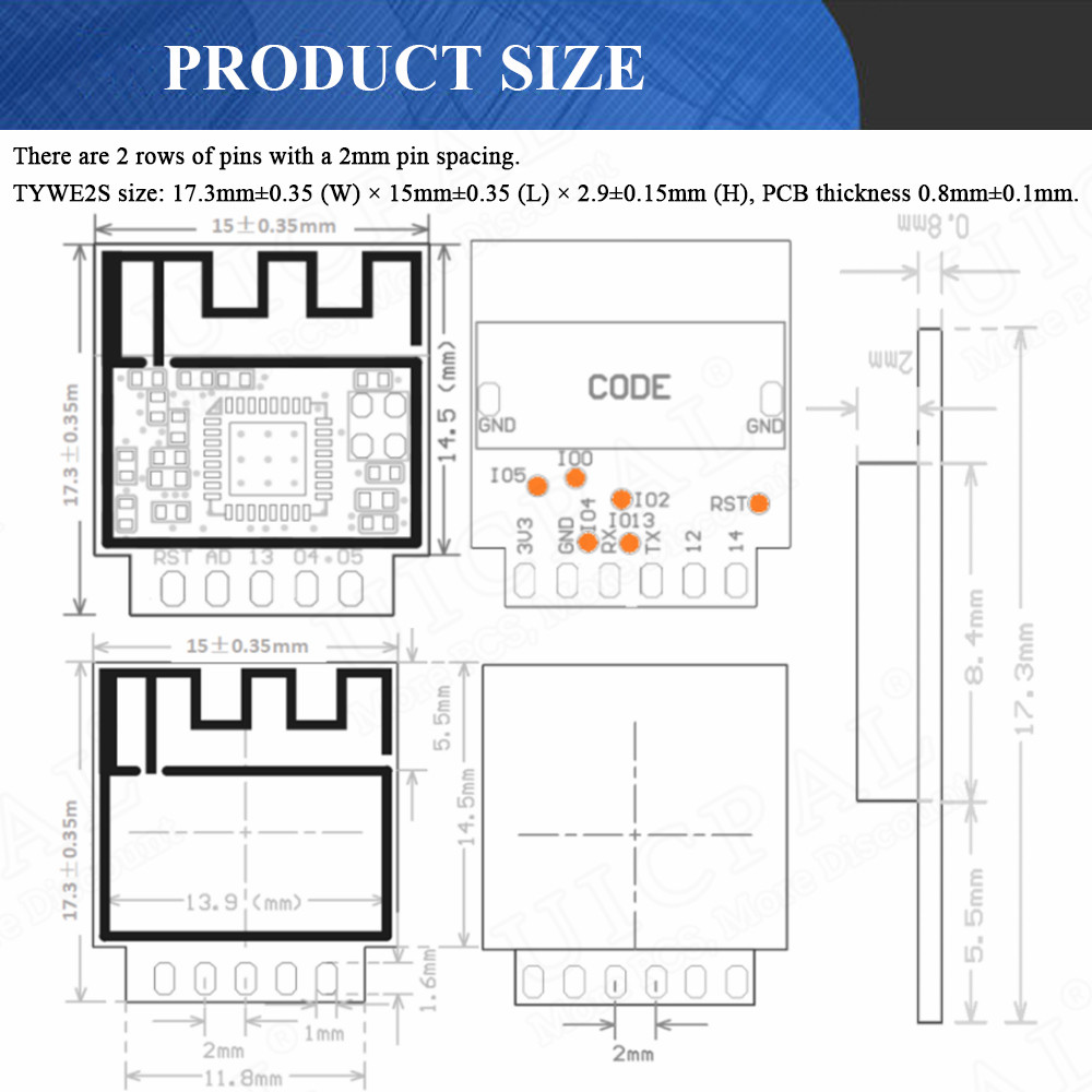 ESP-02S Serial Wireless 2.4G W - Smart Home Esp8266 avaliação e preço