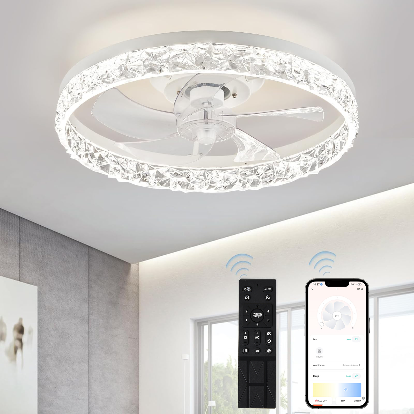 Modern LED Ceiling Fan Lmap Re - Smart Home Ventilation avaliação e preço