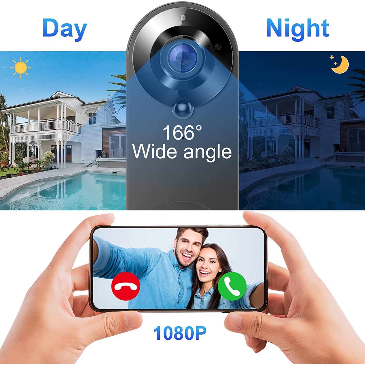 5G 2.4G WiFi Video Doorbell 10 - Smart Home Battery Camera avaliação e preço