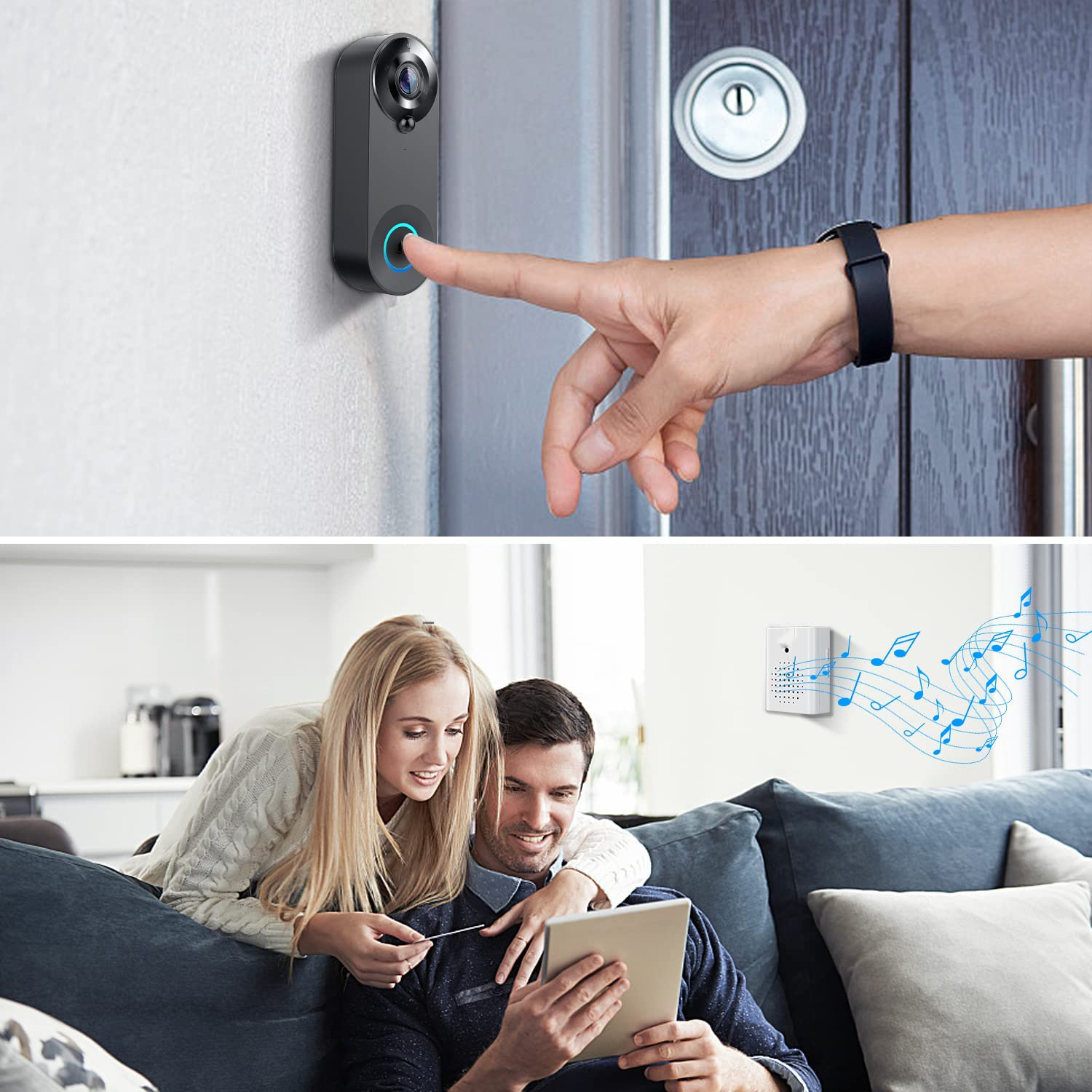 5G 2.4G WiFi Video Doorbell 10 - Smart Home Battery Camera avaliação e preço