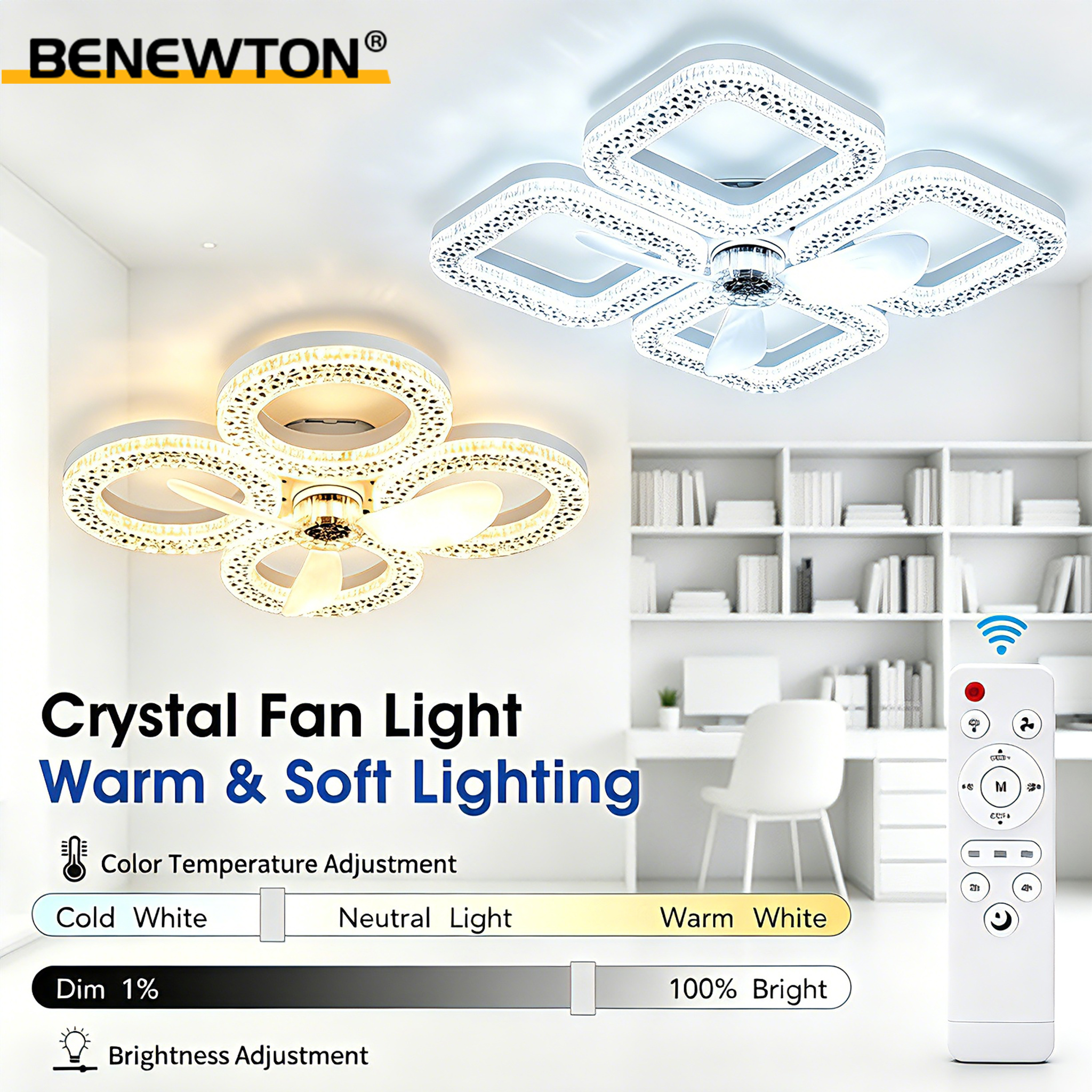 Modern Ceiling Fan with Light  - Smart Home Ventilation avaliação e preço
