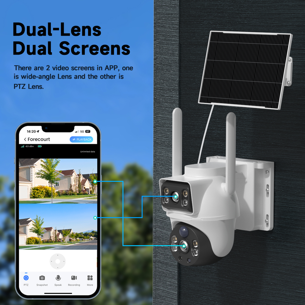 WiFi Solar Camera Dual Lenses  - Smart Home Battery Camera avaliação e preço