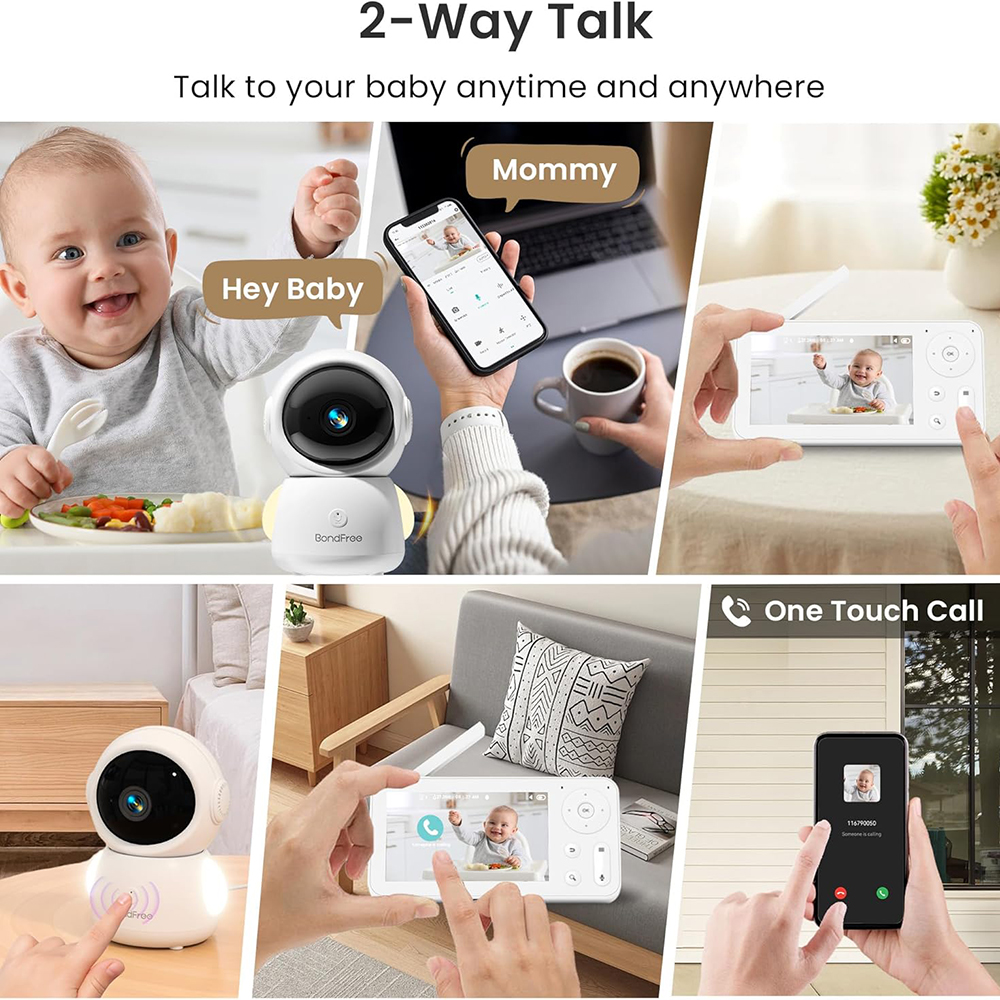 2K Baby Monitor with 2 Cameras - Smart Home Battery Camera avaliação e preço