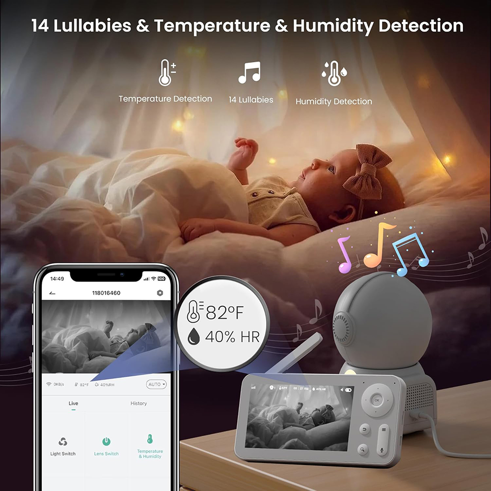 2K Baby Monitor with 2 Cameras - Smart Home Battery Camera avaliação e preço
