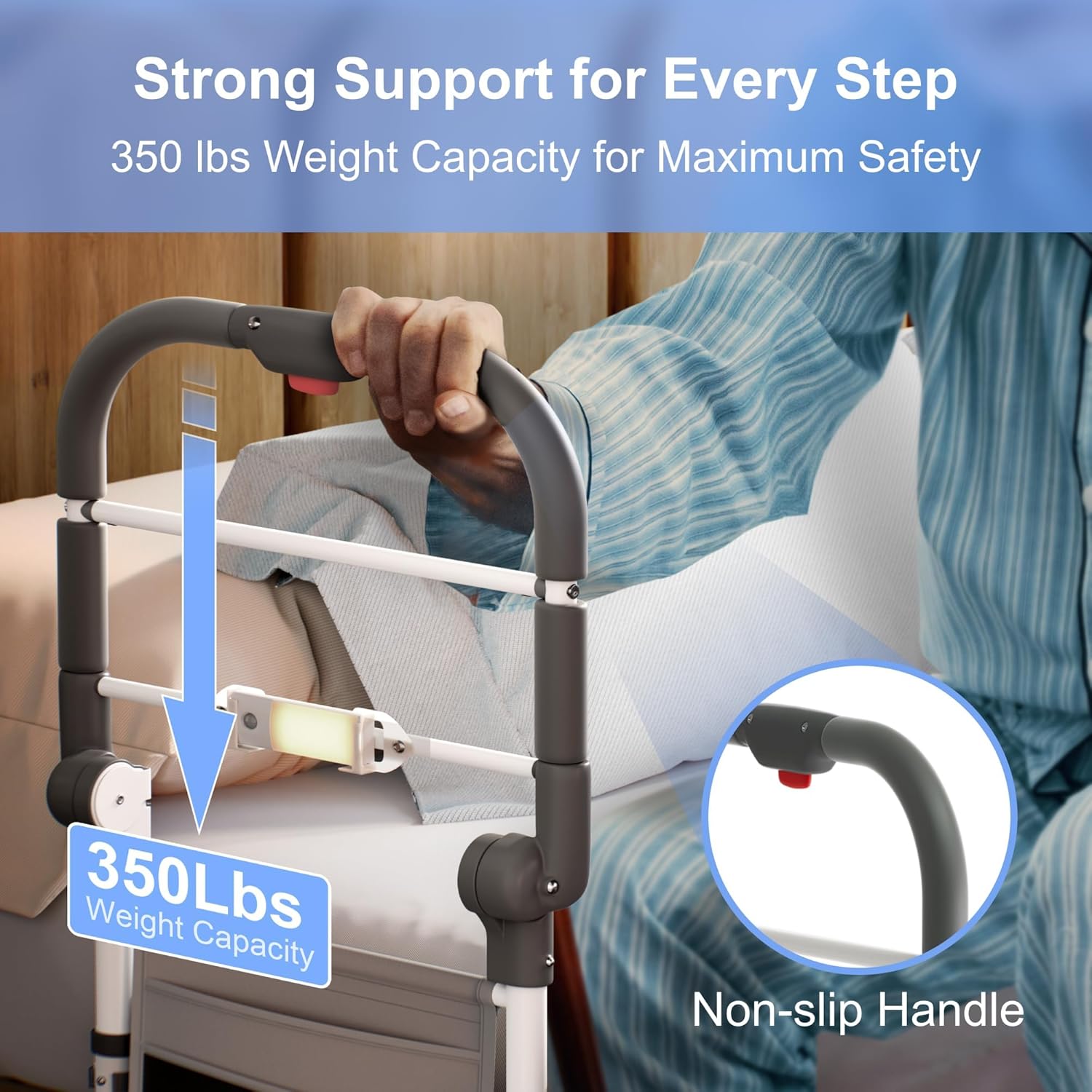 Foldable Bed Rail for Elderly  - Motion Sensor Light avaliação e preço